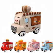 2pcs Car Plush Stuffed Toys - Cartoon Dining Car Medium Plush Doll Pillow (Detachable for Use)- Plushie Gifts for Kids Birthday Christmas Party (dining Auto)-11in