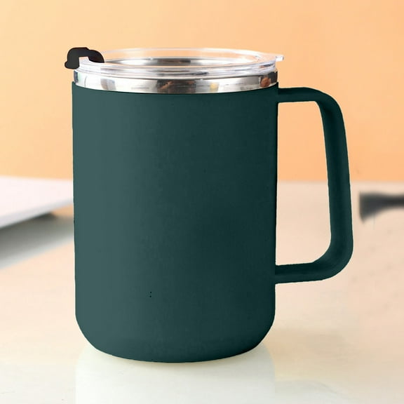 Coffee Cup,Coffee Mug,Coffee Mug Cup with Handle, nsulated Camping Mug with Lid,Stainless Steel Travel Coffee Mug,Double Wall Vacuum Coffee Tumbler(Green 500ml 4.3in)from ANMUYUM