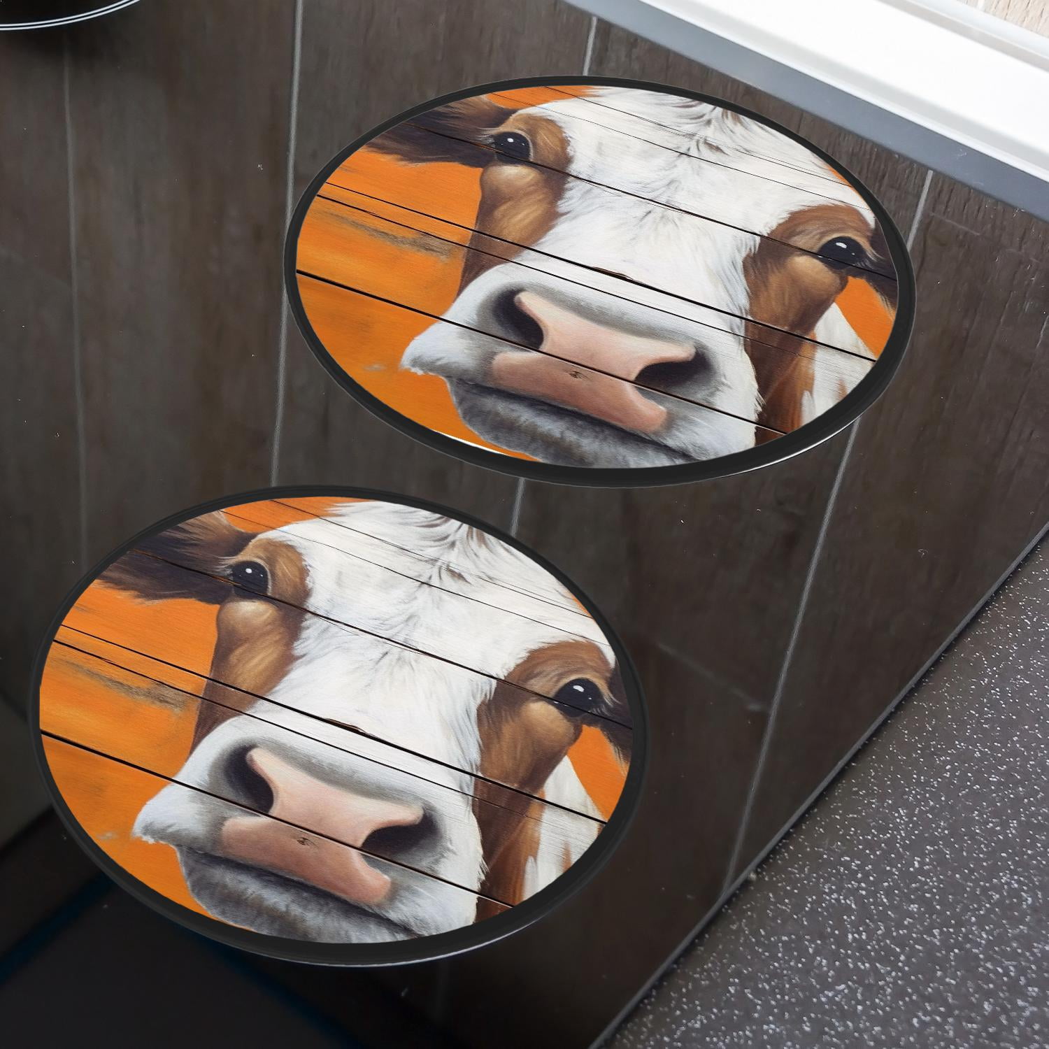 Round Stove Burner Covers 4 Pcs Decorative Gas Stove Burner Cover 8Inch And 10Inch for ,Chicken Rooster Grass Vintage lovely