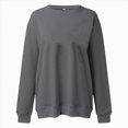 thumbnail image 6 of NOLDARES Womens Oversized Sweatshirts Fleece Sweaters Long Sleeve Crewneck Hoodies Fall Solid Color Drop Shoulder Pullovers,Dark Gray,XL, 6 of 7