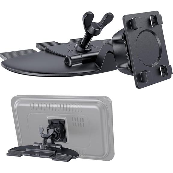 CD Slot Mount for CarPlay Screen, 360° Rotation Tool-Free Installation CarPlay CD Mount Compatible with 7-11 Inch Portable Car Play Screens & GPS Navigation