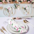 thumbnail image 2 of Pink Flamingos Cloth Napkins, Summer Green Tropical Palm Leaves Washable and Reusable Dinner Napkins Set of 6, Table Napkin for Kitchen Party Birthday Wedding Hotel Housewarming 20"x20", 2 of 8