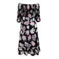 thumbnail image 4 of Vestidos Para Mujer Vestidos Largos Nueva Moda Retro Impreso Fuera Del Hombro Un Hombro Vestido de Manga Larga Con Cintura Que Adelgaza Sobre La Rodilla Odeerbi ODB139222, 4 of 5