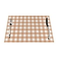 thumbnail image 1 of XMXT 4 Pcs Woven Placemats, Brown Check Print Stain Resistant Anti-Skid Placemat for Kitchen Table, 12 x 18 inches, 1 of 6