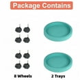 thumbnail image 4 of Teal Plant Caddy with Casters, Set of 2 13 Inch Round Sturdy Plastic Rolling Dolly Stand for Indoor Outdoor Potted Flowers, 4 of 5