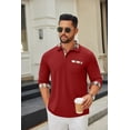 thumbnail image 3 of COOFANDY Men's Classic Fit Casual Long Sleeve Plaid Collar Polo Shirt, 3 of 5