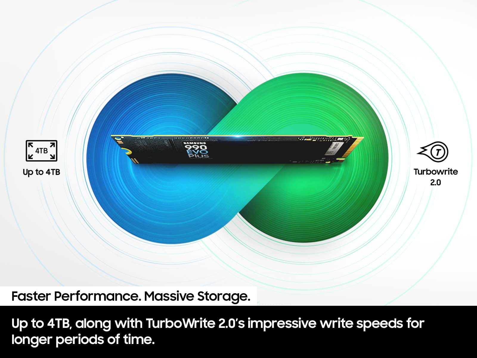 Samsung 990 EVO Plus SSD 2TB, PCIe Gen 4x4, Gen 5x2 M.2 2280, Speeds Up-to 7,250 MB/s (MZ-V9S2T0B/AM)