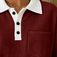 thumbnail image 5 of JOANKDMI Waffle Knit Shirts for Women Short Sleeve Collared Tops Color Block Casual Basic Tees with Pocket Relaxed Fit Summer Daily Clothes Athletic Golf Top, 5 of 9
