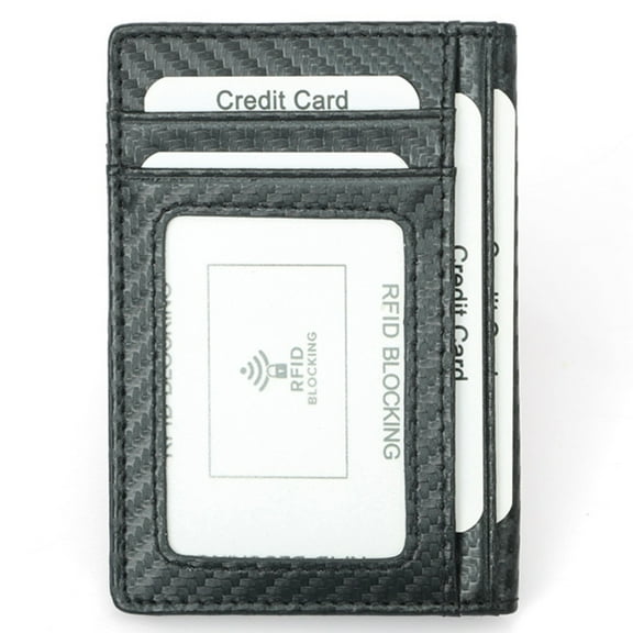 LOLIPPYY Carbon Fiber Block Wallet for Men Black Secure Cash and Card Organizer