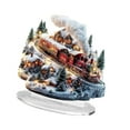 thumbnail image 4 of Adornos navideños acrílicos 2D planos, regalos de escena navideña, decoración de escritorio coleccionable, tren ferroviario para mesa navideña., 4 of 9