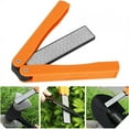 thumbnail image 2 of Double Sided Diamond Sharpener, Handheld Fine Coarse Diafold Blades Sharpening Stone 400/600 Grit Orange, 2 of 4