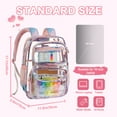 thumbnail image 3 of DAKIMOE Fashion Clear Backpack Heavy Duty PVC Transparent Bag See Through BookBag for Student School Work Festival Sport Travel, 3 of 11