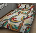 thumbnail image 2 of Juego de cama acolchado con estampado de flores de loro, 2 of 5