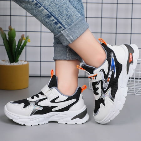 

nsendm Fashion All Seasons Children Sports For Boys And Girls Flat Non Slip Lightweight Mesh Canvas Shoes for Kids Girls Black 9.5 Years