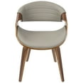 thumbnail image 5 of Symphony Mid-Century Modern Dining/Accent Chair in Walnut Wood and Grey Faux Leather by LumiSource, 5 of 5