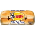 Bunny Bread Hot Dog Buns, Enriched Sliced White Bread Hot Dog Buns, 8