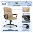 thumbnail image 2 of Serta Hannah Microfiber Office Chair with Headrest Pillow Plush Beige, 2 of 13