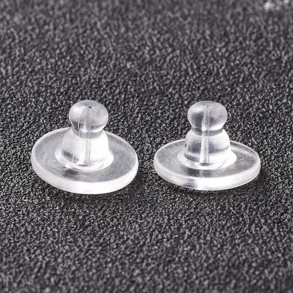 Silicone Ear Nuts Clutch Earring Backs with Pad for Stablizing Heavy Post Earrings for Stud Earring Making Clear 10x7mm Hole: 1mm