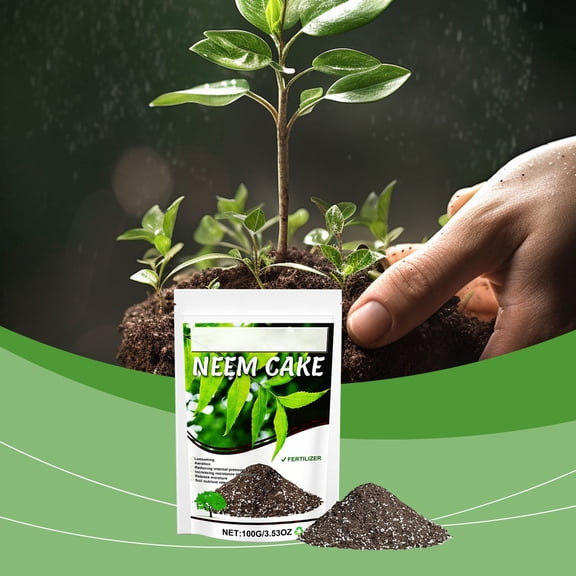 100g/3.5oz All-Natural Neem Cake Soil Amendment, Nutrient-Rich Organic Soil Conditioner With Slow-Release Fertilizer Properties, Enhances Soil Structure & Boosts Plant Growth For