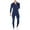 Navy, variant on HAiming Mens Thermal 2 Piece Outfit Tights Sets Long Sleeve Crew Neck and Legging Running Workout Tracksuits