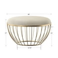 thumbnail image 6 of Weston Home Harriette Fabric Upholstered Round Ottoman, Beige Linen, 6 of 6
