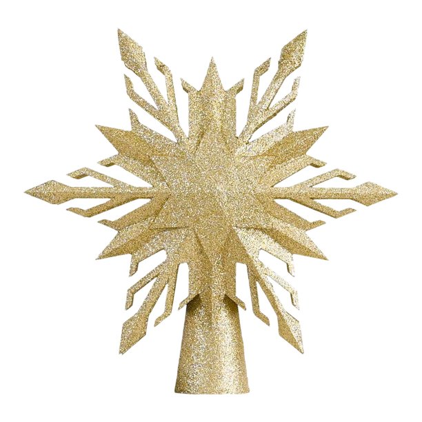 Proyector de luz para la parte superior del árbol de Navidad, copo de nieve, barra, fiesta, adorno para árbol de Navidad Oro