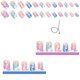 thumbnail image 3 of Uñas postizas acrílicas artificiales con degradado colorido, cuadradas medianas, con diseño jaspeado, cobertura total, reutilizables y brillantes., 3 of 5
