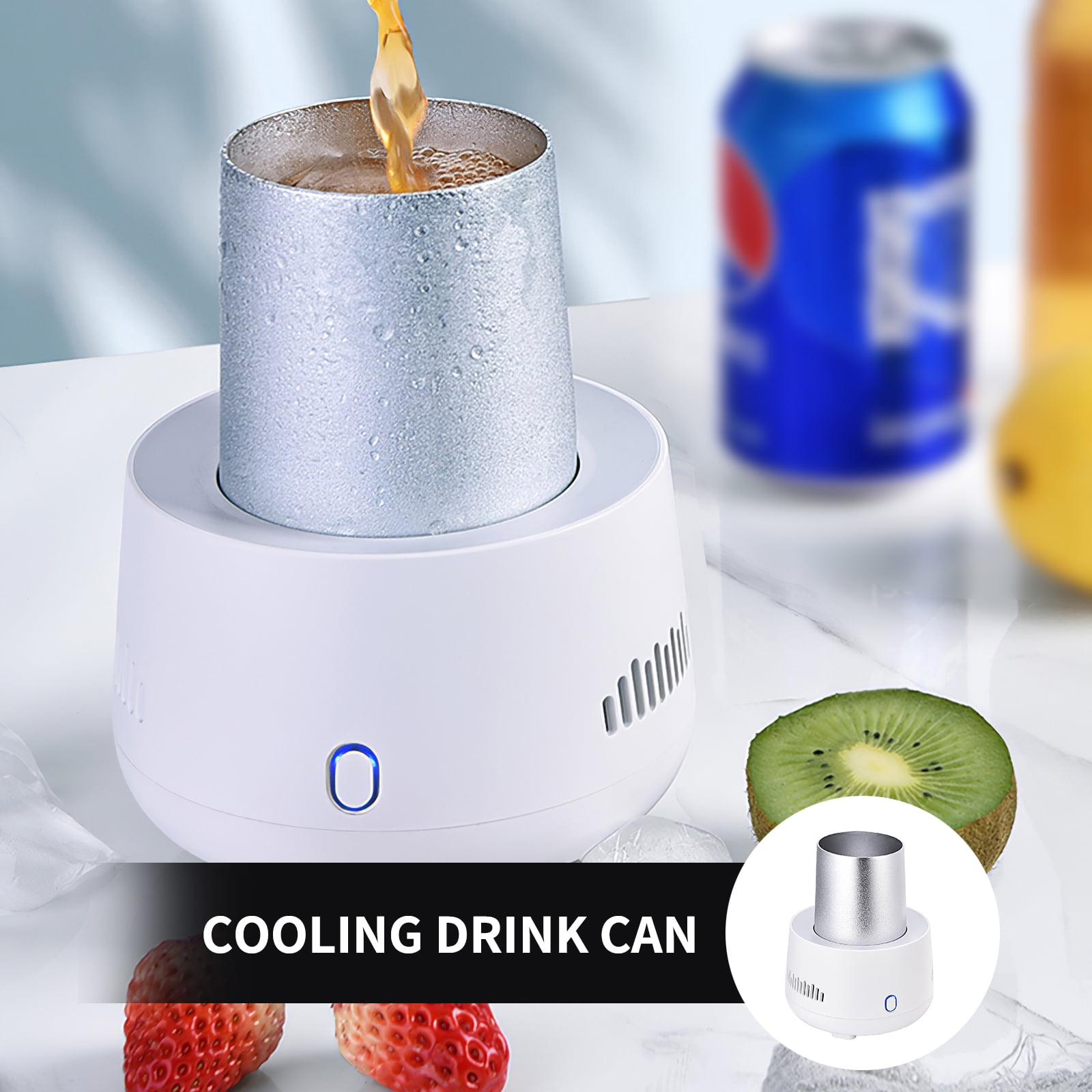 MagiDeal Portable Mini Refrigerator Electric Summer Drink Cooler Kettle Can Instant Quick Cooling Cup Ice Marker Office Cold Drink Machine Beverage Electronic Single Bottle Chiller for Home Travel 