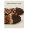 thumbnail image 4 of Milk Tea Color Double Needle Double Sock Women Autumn And Winter Brown Wireless Head Retro Cotton Small Leather Shoes Socks 2PCS, 4 of 8