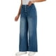 thumbnail image 4 of INSPIRE CHIC Pantalones de mezclilla para mujer de tiro alto con botones, ajustados, rectos, sueltos, de moda, casuales, de pierna ancha, XL, azules, 4 of 6