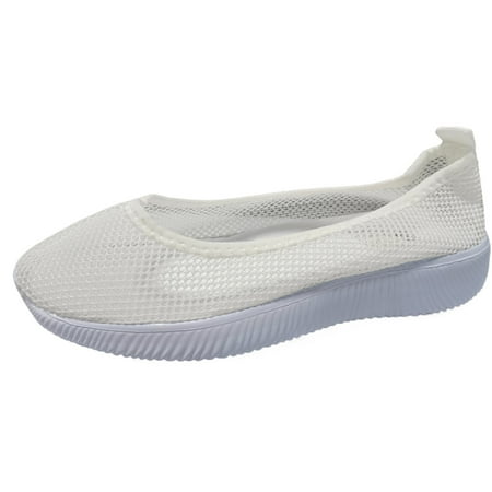 

PMUYBHF Female Womens Sandals with Memory Foam Leisure Summer Singleshoes Go Hiking Pick up Kids Shoes Breathable Fashion Ladies Girls Go To Work Or Dating 40 White