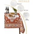 thumbnail image 2 of Orange Red Boho Table Cloth, Ethnic Geometric Middle Century Art Waterproof Tablecloth for Rectangle Tables, Reusable Washable Fabric Table Cover for Restaurant Kitchen Dining Tables 60"x84", 2 of 6