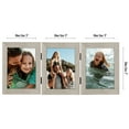thumbnail image 2 of Americanflat Hinged 3 Photo Frame In Driftwood Mdf - Desk Photo Frame For 5X7"" Photos - Tri Folding Picture Frame For Desk - Displays 3 Photos With Shatter-Resistant Glass Covers, 2 of 4