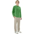 thumbnail image 6 of Classroom School Uniforms Adult Long Sleeve Pique Polo CR835X, XL, SS Kelly Green, 6 of 7