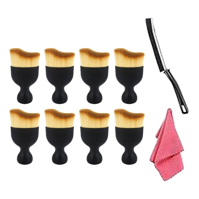 Fiudx Kit de Limpieza para Coche, 8 Cepillos Suaves, Herramientas para Detalles Interiores, Cerdas Antirayaduras, Mango Cómodo, Multiusos, Esencial para Propietarios de Coches.