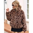 thumbnail image 5 of Women's Faux Fur Cropped Coat Fall Winter Warm Fleece Jackets Full Zip Jacket Brown S, 5 of 10