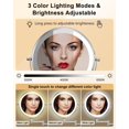 thumbnail image 2 of Rechargeable Wall Mounted Makeup Mirror, 8 Inch Double Side LED Vanity Mirror 1X/10X Magnifying Mirror with Light, 3 Color Lights 360°Swivel Extendable Bathroom Mirror with Touch Screen Dimmable, 2 of 8