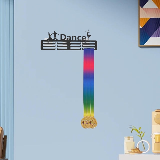 Percha para exhibición de medallas, marco para soporte de medallas, hierro resistente fácil de instalar para deportes, correr, soporte para medallas p Bailar