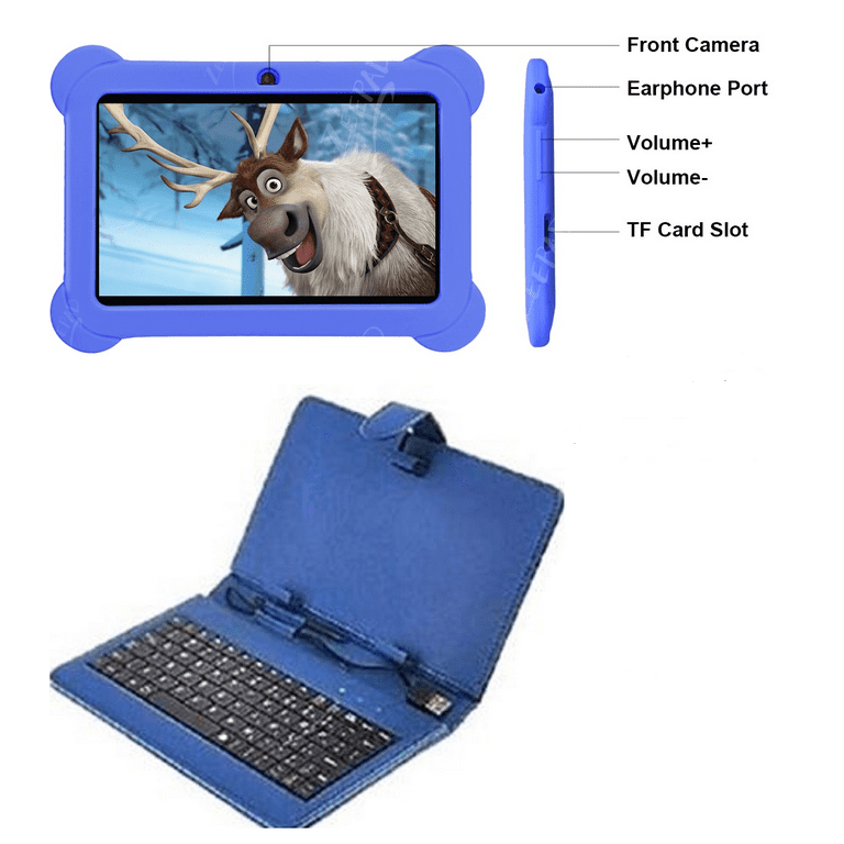 7inch Kids Android Tablet 16GB Hard Drive 1GB RAM Wi-Fi Camera Bluetooth  Play Store Apps Games with Keyboard-Black 