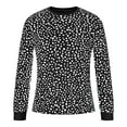 thumbnail image 4 of Oplxuo Women's Long Sleeve Leopard Blouses Dressy Crew Neck Patchwork Loose Tops Casual Ladies Tunic T-Shirts, 4 of 4