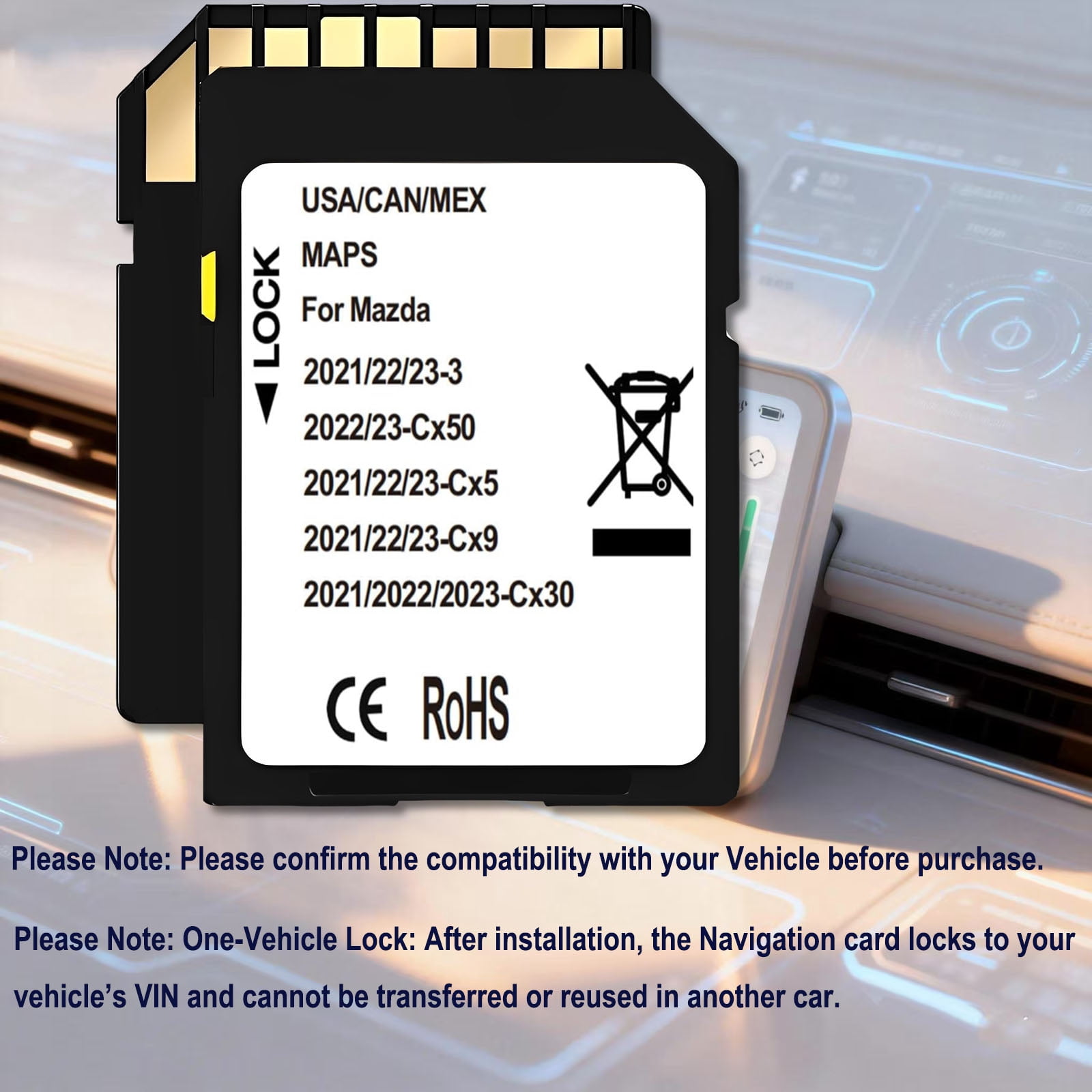 Latest Navigation Memory SD Card,Compatible with:Cx5(2021-2023), Cx9(2021-2023), Cx50(2022-2023),Cx30(2021-2023), 3(2021-2023)(Ceypec-02)