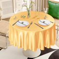 thumbnail image 4 of shiyou-1 Pack 60 Inch Round Satin Tablecloth Gold Satin Table Cover, Overlay Silky Tablecloth Dining Table Cloths for Wedding, Party, Banquet, Events, Reception, Dinner, 4 of 4