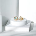 thumbnail image 5 of Rosec Jewels 1.25 CT Ethiopian Opal and Diamond Swirl Stud Earrings for Women, 18K Yellow Gold, 5 of 9