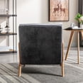 thumbnail image 5 of Knubmt Mid Century Modern Microfiber Accent Chair with Wood Frame, Upholstered Fabric Armchair for Living Room, Bedroom, Office, Light Gray, 5 of 7