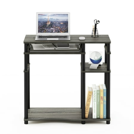 Furinno Abbott Computer Desk with Bookshelf in Grey