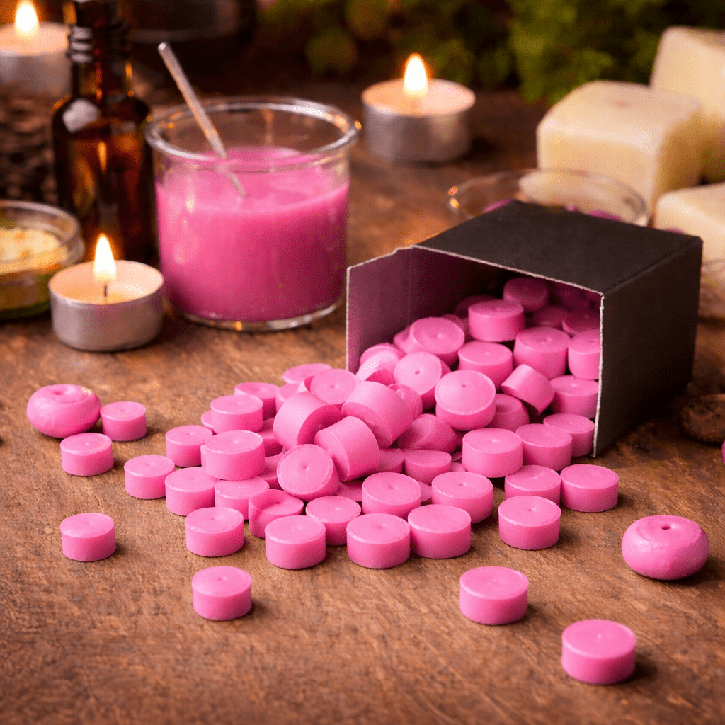 Lwbloom Pink Candle Color Dye Chips – 20 Piece Set, 2oz Highly Concentrated Wax Dye Tablets for Candle Making, Vibrant Long-Lasting Color for DIY Candles, Wax Melts & Crafts