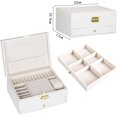 thumbnail image 2 of Joyero de viaje, caja de almacenamiento de joyas, mantenga sus joyas en orden, nunca las pierda ni las dañe para anillos, aretes, collares, pulseras y relojes, regalo perfecto, 2 of 5