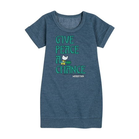 

Woodstock - Give Peace A Chance - Toddler & Youth Girls Fleece Dress