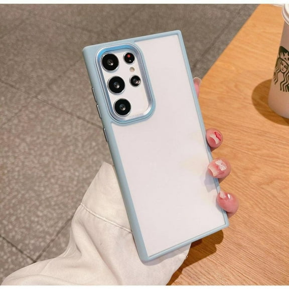 CASELIX Samsung Galaxy S22 Plus Case Clear Metallic Hard PC Back & Flexible Bumper Shockproof Phone Case for Samsung S22 Plus 5G, Clear Matte - Sierra Blue