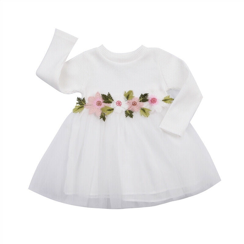 baby white long sleeve dress